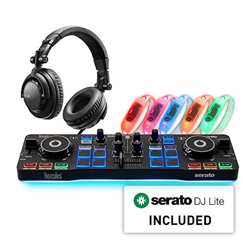 Hercules DJ Party Set: Controladora de DJ USB de 2...