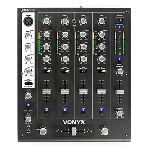 Vonyx STM-7010 - Mezclador de DJ 4 canales con...