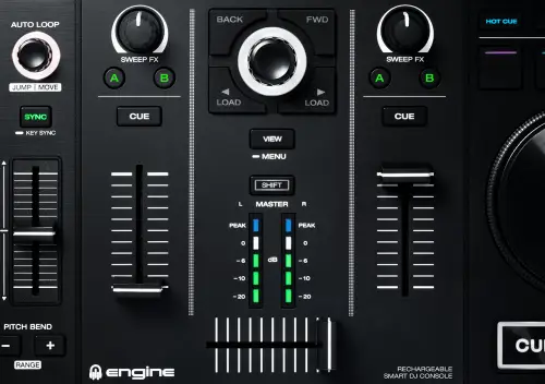 control de audio y mezcla de la denon go prime león