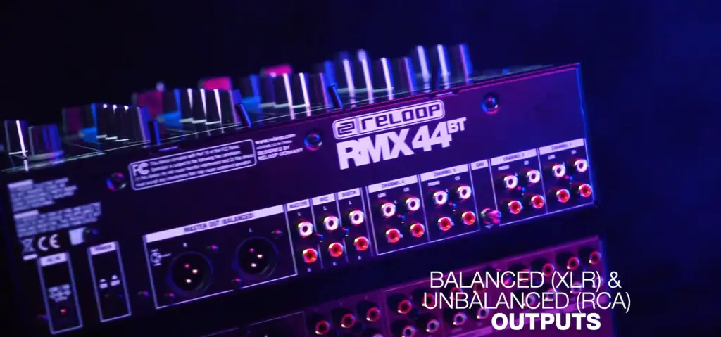 salidas balanceadas Reloop RMX 44 BT